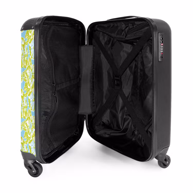 Koffer - Modern – Blumen – Grün - Modern - Bloemen - Groen NBS - Handbagage koffer - Vrouwen middel