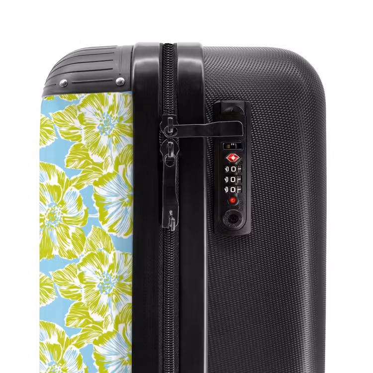 Koffer - Modern – Blumen – Grün - Modern - Bloemen - Groen NBS - Handbagage koffer - Vrouwen middel