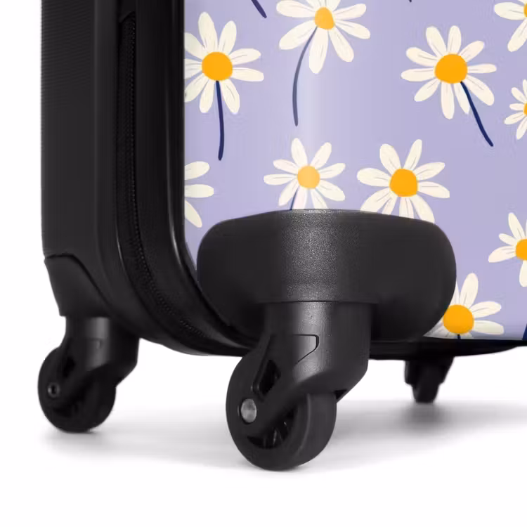 Koffer - Modern – Gänseblümchen – Lila - Modern - Madelief - Paars NBS - Handbagage koffer - Vrouwen middel