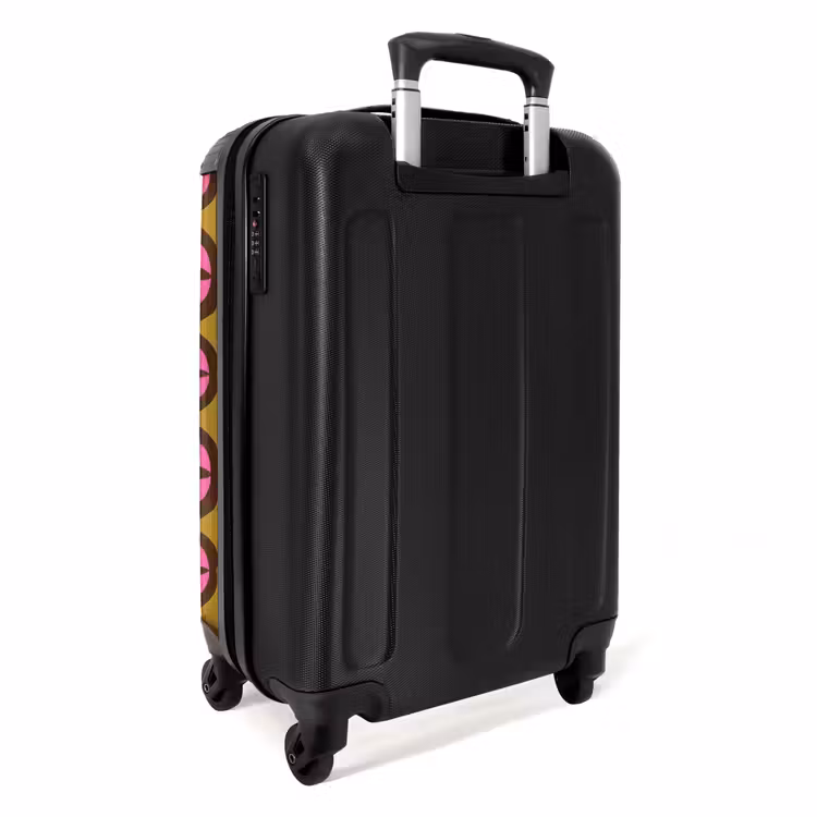 Modern - Patroon - Roze NBS - Handbagage koffer - Volwassenen Unisex middel -achterkant