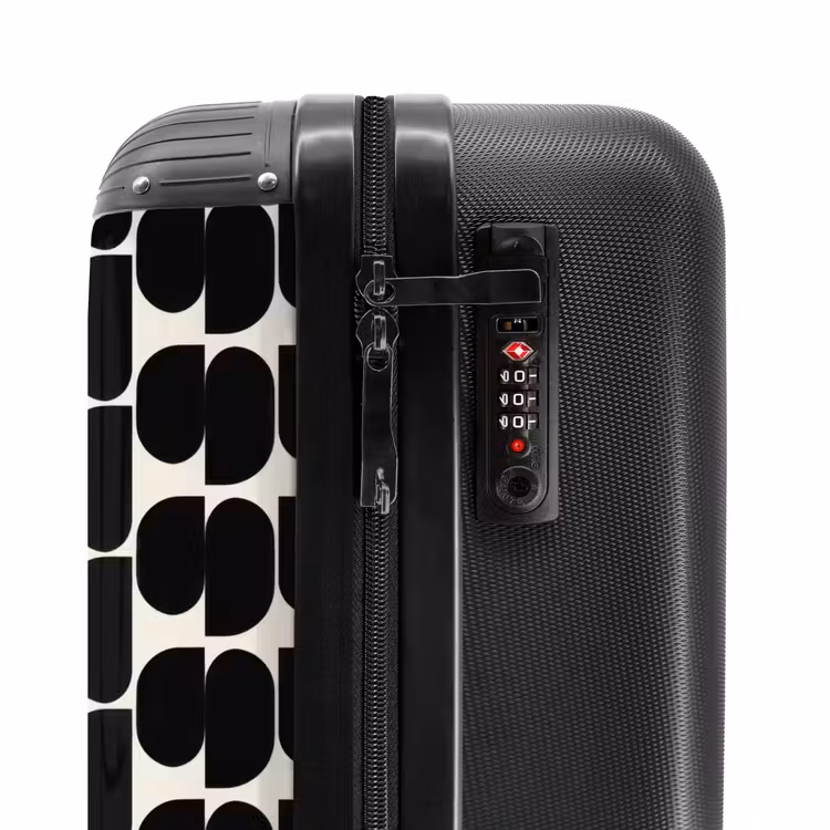Modern - Patroon - Zwart NBS - Handbagage koffer - Volwassenen Unisex middel -slot