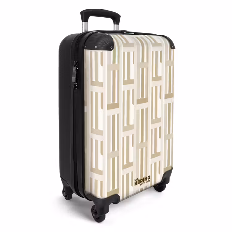 Modern - Geometrisch - Beige NBS - Handbagage koffer - Volwassenen Unisex middel -productfoto_3d