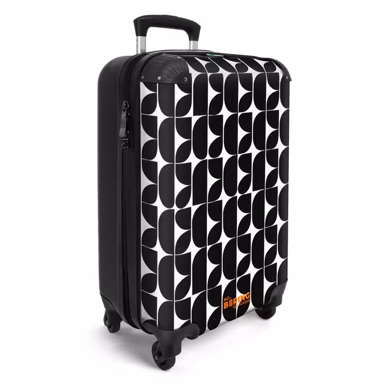 Modern - Geometrisch - Zwart NBS - Handbagage koffer - Volwassenen Unisex middel -productfoto_3d