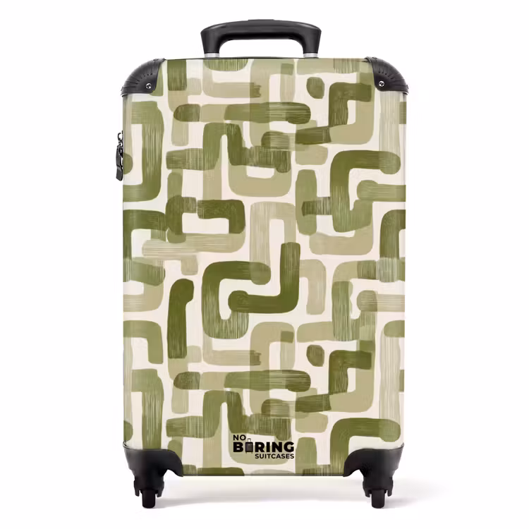 Modern - Grafisch - Groen NBS - Handbagage koffer - Volwassenen Unisex middel -productfoto_recht