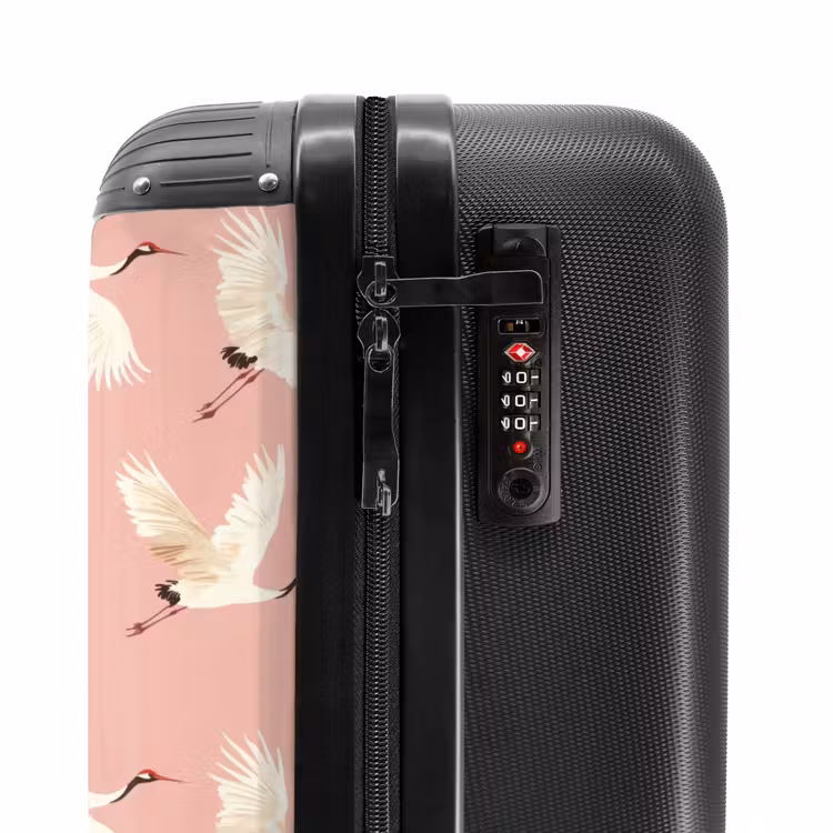 Modern - Kraanvogels - Roze NBS - Handbagage koffer - Volwassenen Unisex middel -slot
