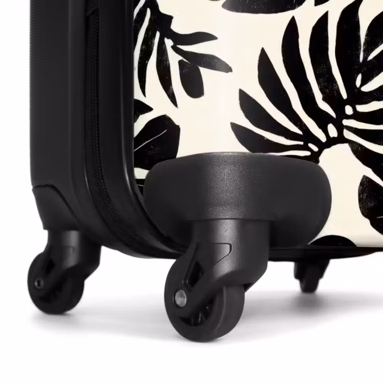 Modern - Monstera - Zwart NBS - Handbagage koffer - Volwassenen Unisex middel -wiel