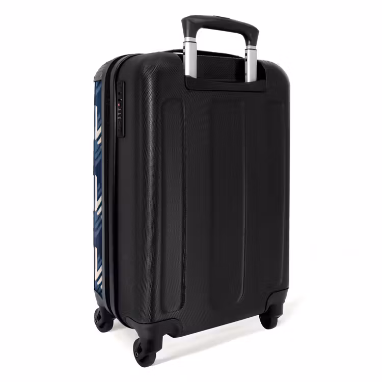 Modern - Patroon - Blauw NBS - Handbagage koffer - Volwassenen Unisex middel -achterkant