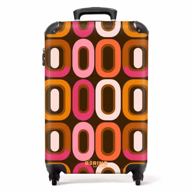 Modern - Retro - Kleurrijk NBS - Handbagage koffer - Volwassenen Unisex middel -productfoto_recht