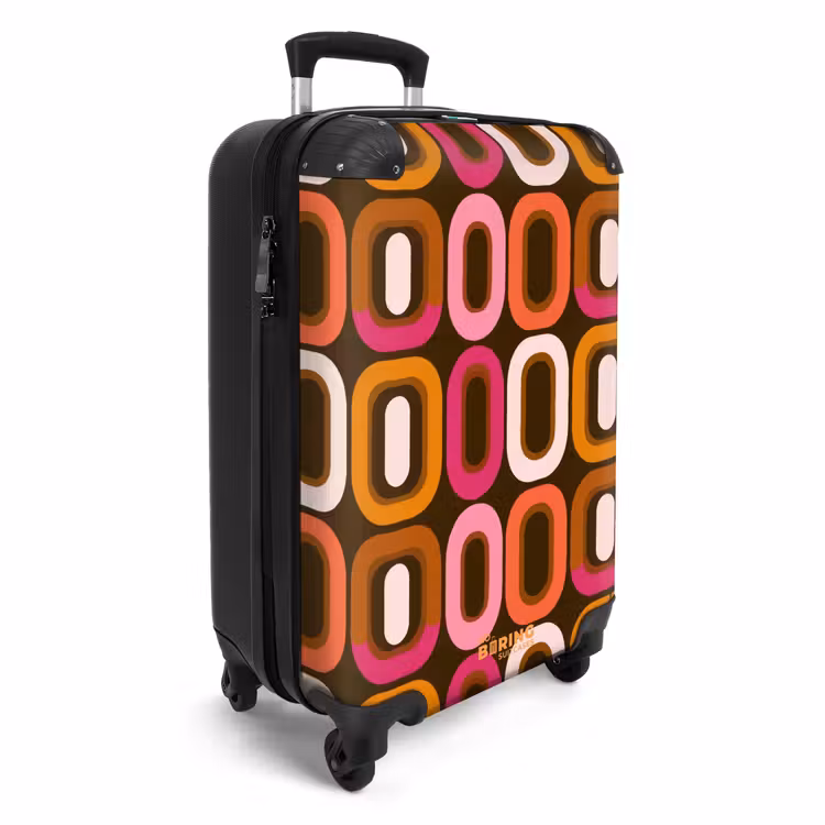 Modern - Retro - Kleurrijk NBS - Handbagage koffer - Volwassenen Unisex middel -productfoto_3d