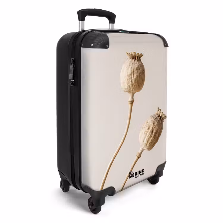 Koffer - Mohnzwiebeln – Trockenblumen – Minimalistisch – Beige – Ruhig — 2