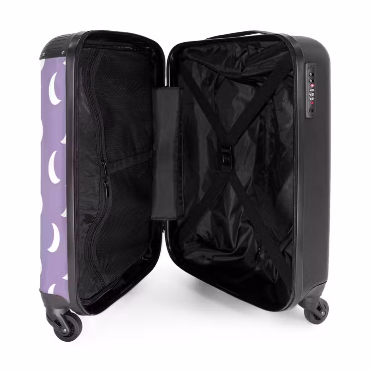 Koffer - Monde – Muster – Lila - Manen - Patroon - Paars NBS - Handbagage koffer - Vrouwen middel