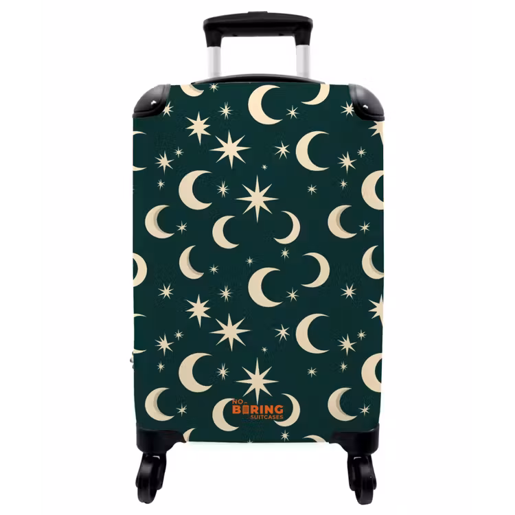 Koffer - Monde – Sterne – Grün - Manen - Sterren - Groen NBS - Handbagage koffer - Vrouwen middel