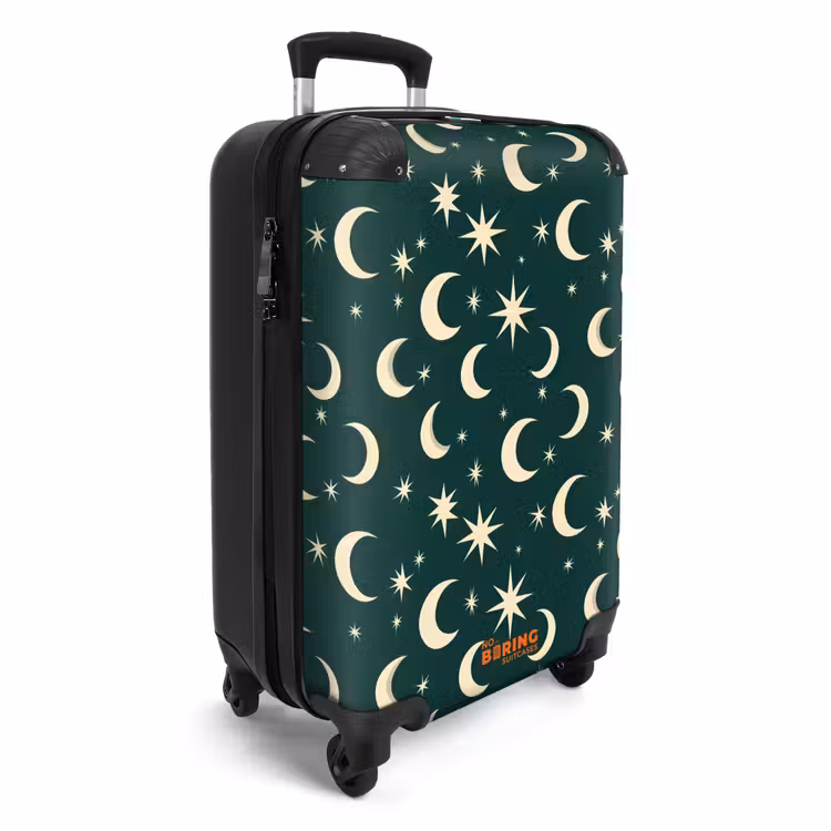 Koffer - Monde – Sterne – Grün - Manen - Sterren - Groen NBS - Handbagage koffer - Vrouwen middel