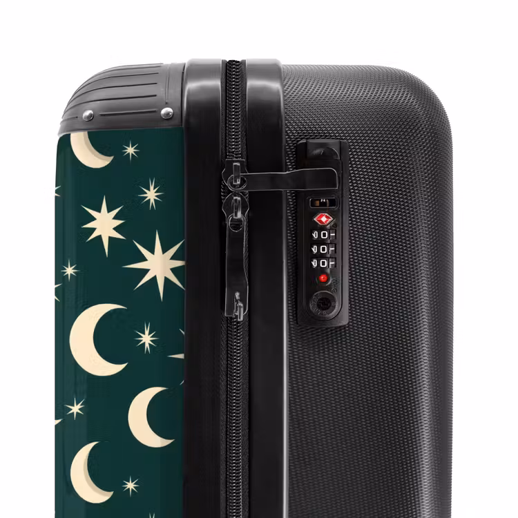 Koffer - Monde – Sterne – Grün - Manen - Sterren - Groen NBS - Handbagage koffer - Vrouwen middel