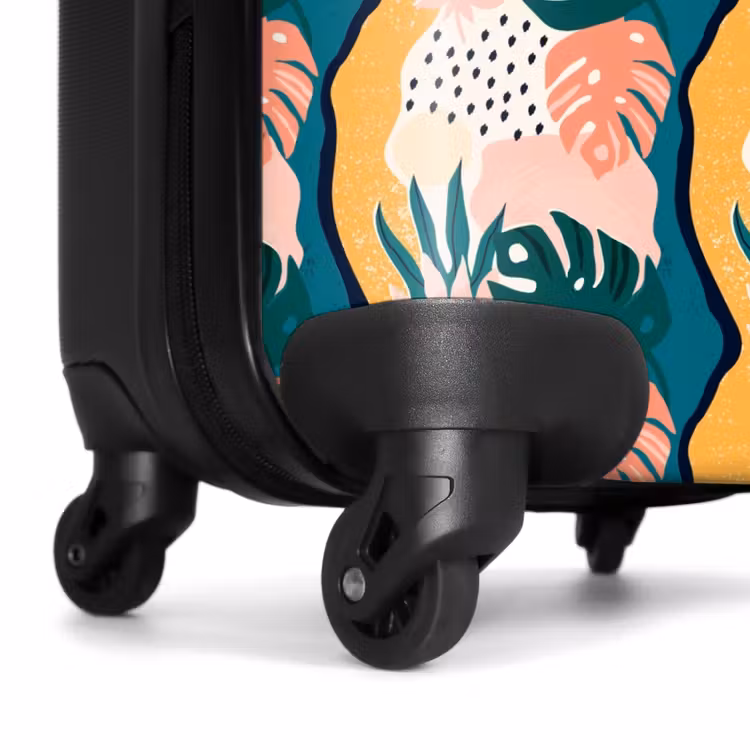 Monstera bladeren in diverse kleuren NBS - Handbagage koffer - Volwassenen Unisex middel -wiel
