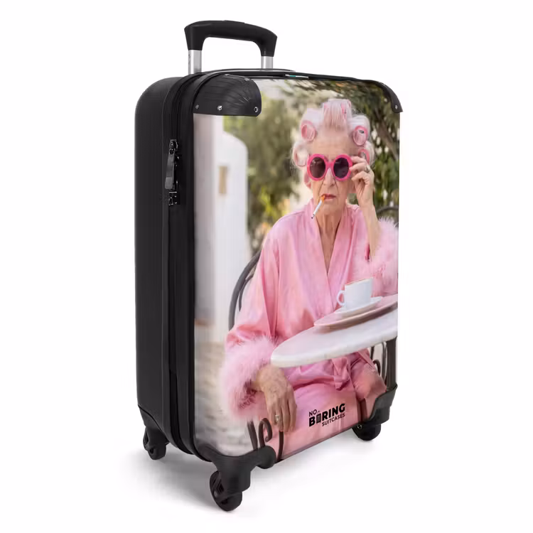 Ochtendjas - Krulspelden - Roze NBS - Handbagage koffer - Volwassenen Unisex middel -productfoto_3d