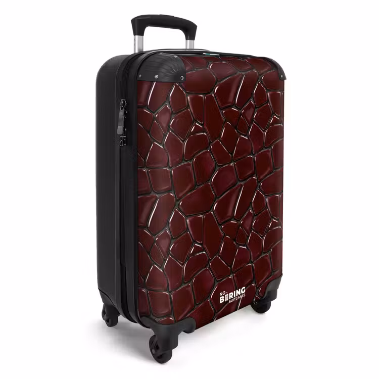 Mozaïek - Tegel - Bordeauxrood NBS - Handbagage koffer - Volwassenen Unisex middel -productfoto_3d