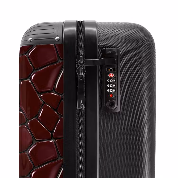 Mozaïek - Tegel - Bordeauxrood NBS - Handbagage koffer - Volwassenen Unisex middel -slot
