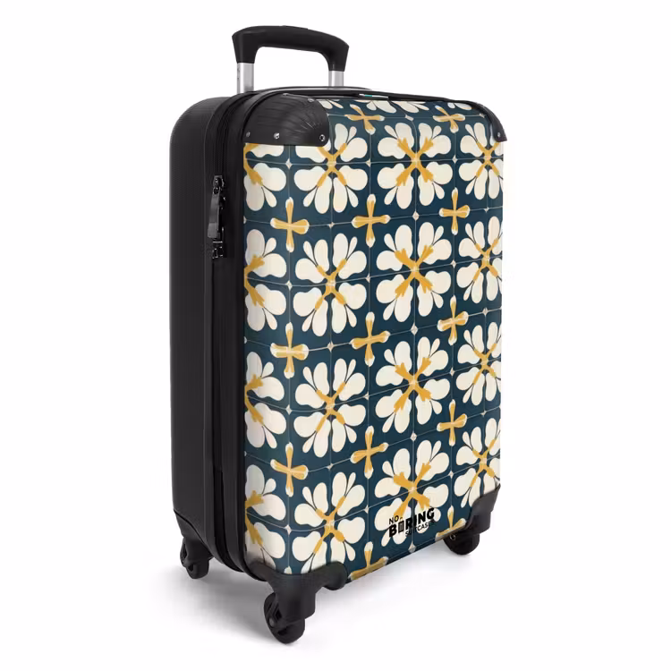Motief - Tegel - Okergeel NBS - Handbagage koffer - Volwassenen Unisex middel -productfoto_3d
