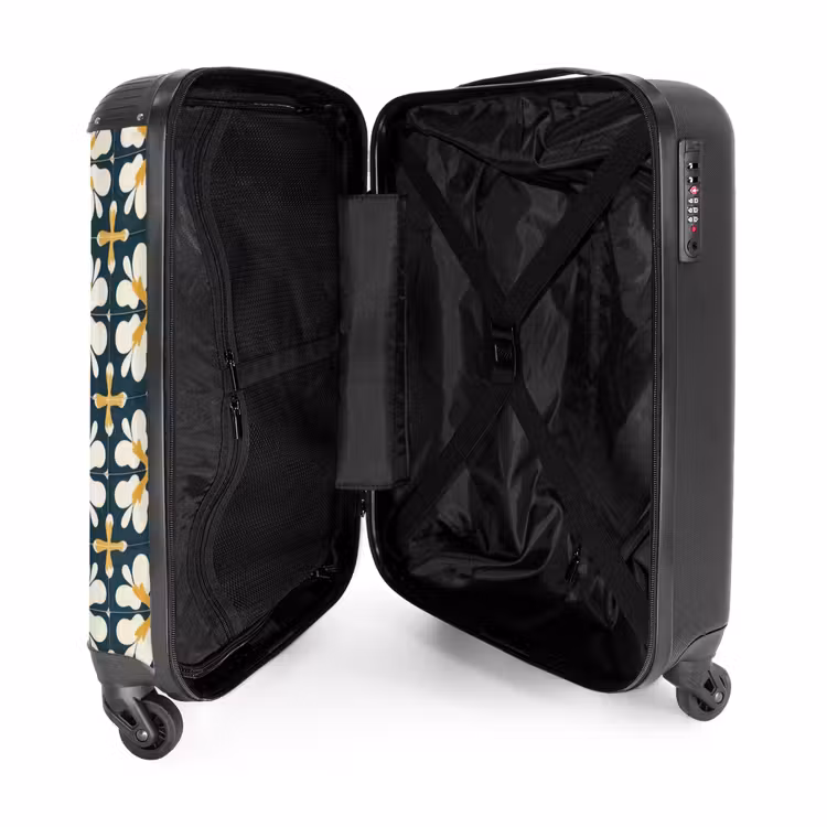 Motief - Tegel - Okergeel NBS - Handbagage koffer - Volwassenen Unisex middel -binnenkant