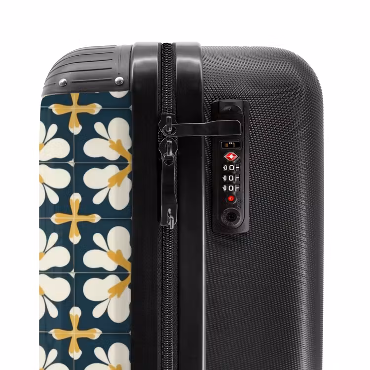 Motief - Tegel - Okergeel NBS - Handbagage koffer - Volwassenen Unisex middel -slot