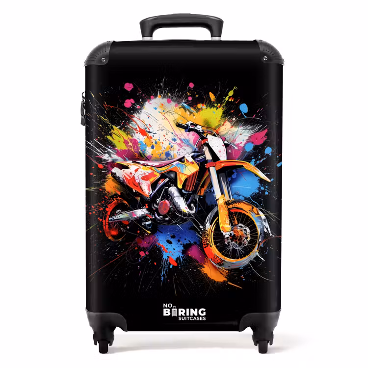 Motor met kleurrijke verf NBS - Handbagage koffer - Unisex middel -productfoto_recht