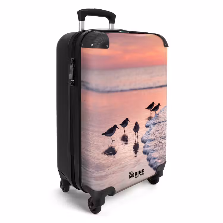 Koffer - Möwen – Strand – Meer – Rosa - Meeuwen - Strand - Zee - Roze NBS - Handbagage koffer - Volwassenen Unisex middel