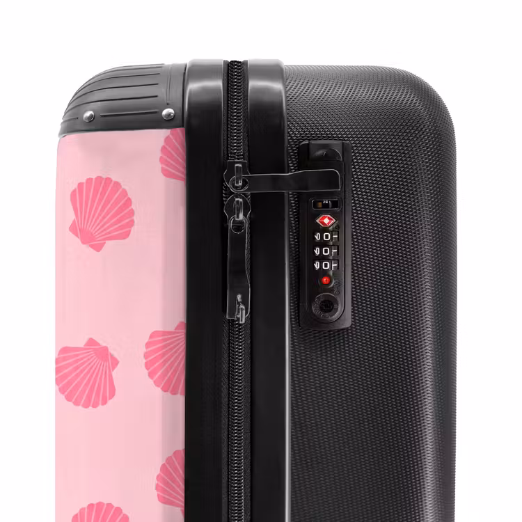Koffer - Muschel – Muster – Meer – Modern – Rosa - Schelp - Patroon - Zee - Modern - Roze NBS - Handbagage koffer - Vrouwen middel