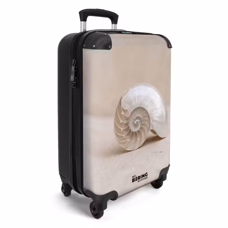 Schelp - Spiraal - Beige NBS - Handbagage koffer - Volwassenen Unisex middel -productfoto_3d