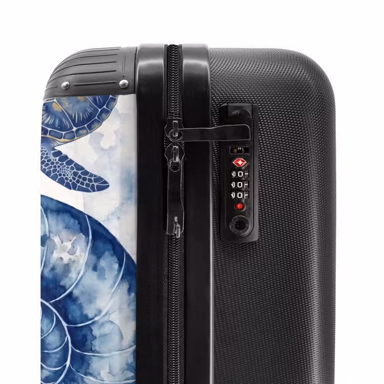 Koffer - Muschel – Spirale – Meeresleben – Aquarell – Blau - Schelp - Spiraal - Zeeleven - Aquarel - Blauw NBS - Handbagage koffer - Volwassenen Unisex middel