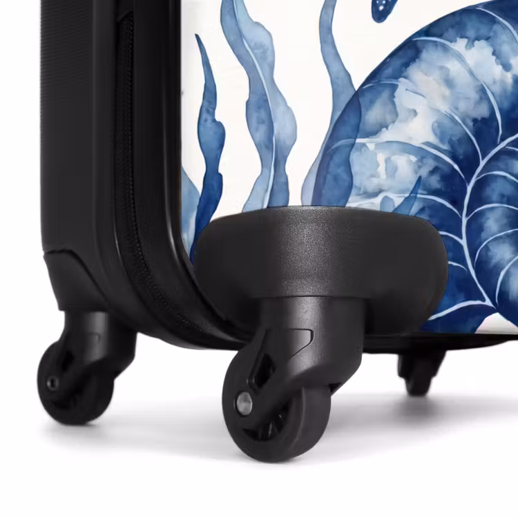 Koffer - Muschel – Spirale – Meeresleben – Aquarell – Blau - Schelp - Spiraal - Zeeleven - Aquarel - Blauw NBS - Handbagage koffer - Volwassenen Unisex middel