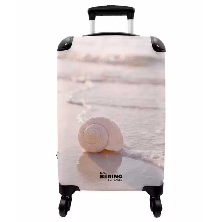 Koffer - Muschel – Strand – Meer – Natur – Beige - Zeeschelp - Strand - Zee - Natuur - Beige NBS - Handbagage koffer - Vrouwen middel