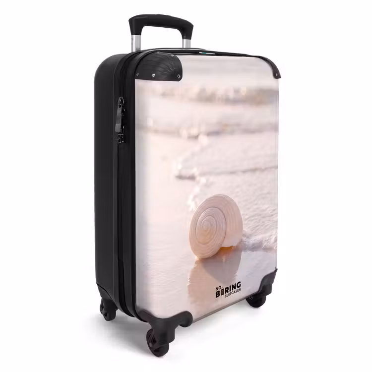 Koffer - Muschel – Strand – Meer – Natur – Beige - Zeeschelp - Strand - Zee - Natuur - Beige NBS - Handbagage koffer - Vrouwen middel