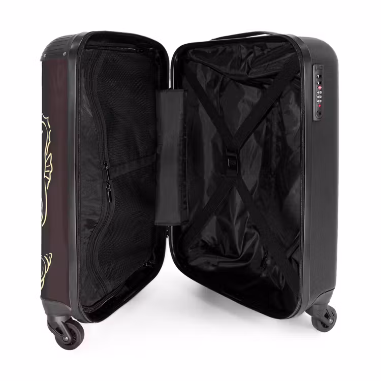 Koffer - Muscheln – Braun – Gelb - Schelpen - Bruin - Geel NBS - Handbagage koffer - Vrouwen middel
