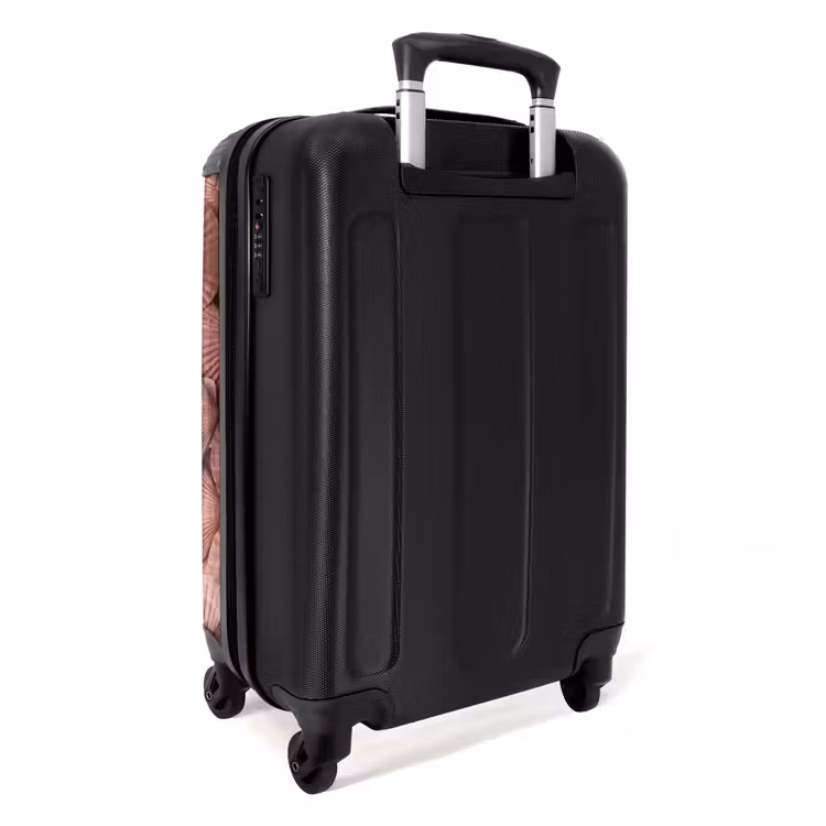 Schelpen - Patroon - Roze NBS - Handbagage koffer - Volwassenen Unisex middel -achterkant