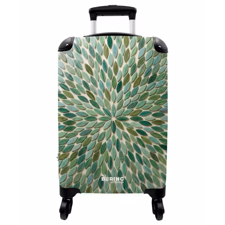 Koffer - Muster – Blatt – Grün – Abstrakt - Patroon - Blad - Groen - Abstract NBS - Handbagage koffer - Vrouwen middel