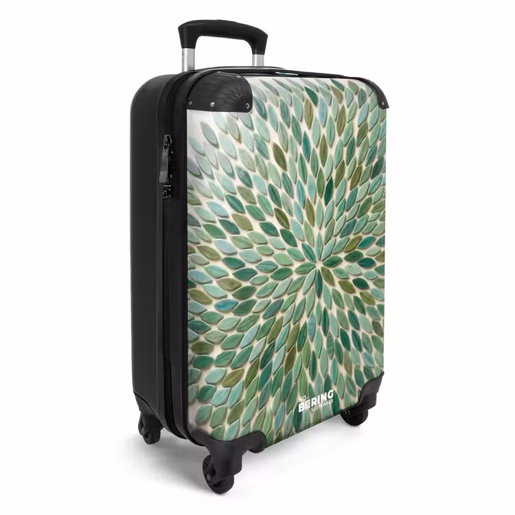 Koffer - Muster – Blatt – Grün – Abstrakt - Patroon - Blad - Groen - Abstract NBS - Handbagage koffer - Vrouwen middel