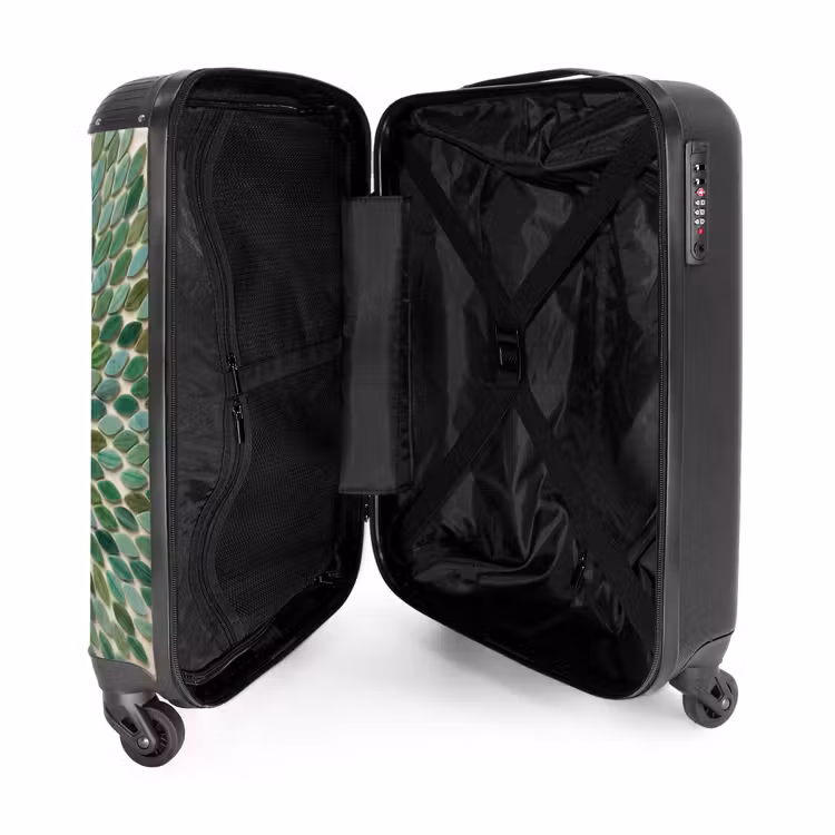 Koffer - Muster – Blatt – Grün – Abstrakt - Patroon - Blad - Groen - Abstract NBS - Handbagage koffer - Vrouwen middel