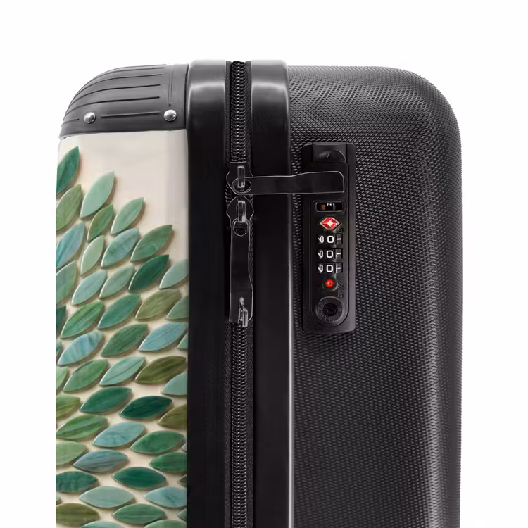 Koffer - Muster – Blatt – Grün – Abstrakt - Patroon - Blad - Groen - Abstract NBS - Handbagage koffer - Vrouwen middel