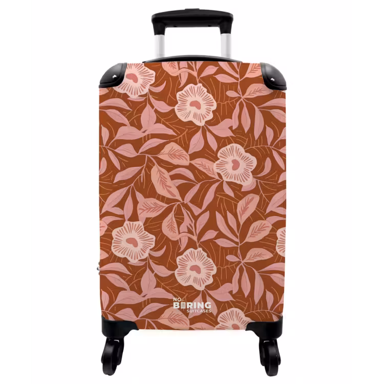 Koffer - Muster – Blätter – Terrakotta - Patroon - Bladeren - Terracotta NBS - Handbagage koffer - Vrouwen middel