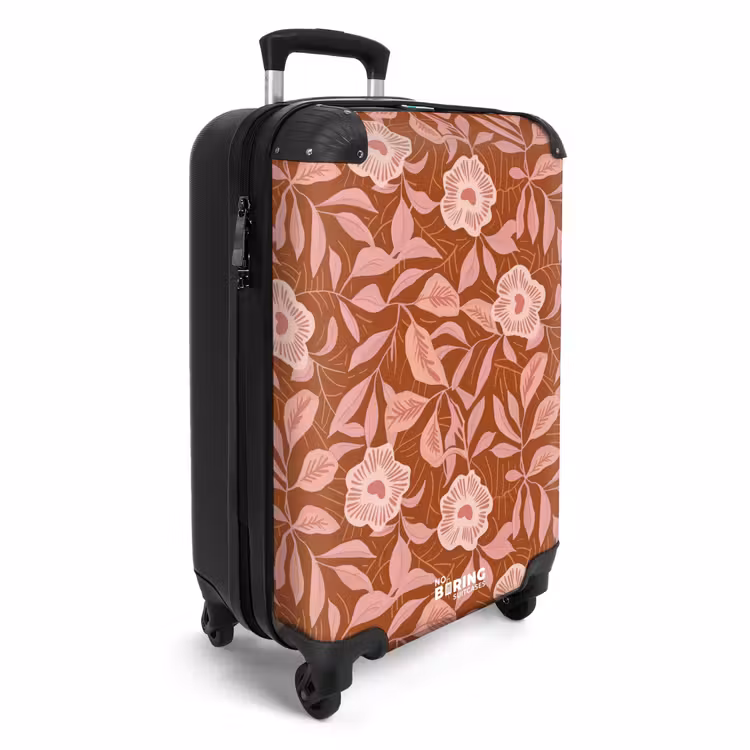 Koffer - Muster – Blätter – Terrakotta - Patroon - Bladeren - Terracotta NBS - Handbagage koffer - Vrouwen middel