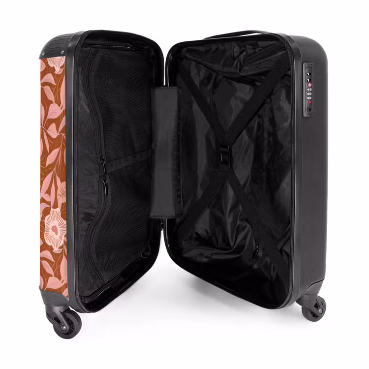 Koffer - Muster – Blätter – Terrakotta - Patroon - Bladeren - Terracotta NBS - Handbagage koffer - Vrouwen middel