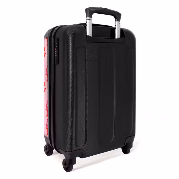 Koffer - Muster – Blitz – Stern – Glitzer – Rosa - Patroon - Bliksem - Ster - Glitter - Roze NBS - Handbagage koffer - Vrouwen middel