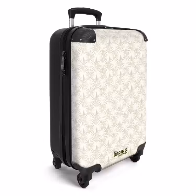 Patroon - Bloemen - Beige NBS - Handbagage koffer - Volwassenen Unisex middel -productfoto_3d