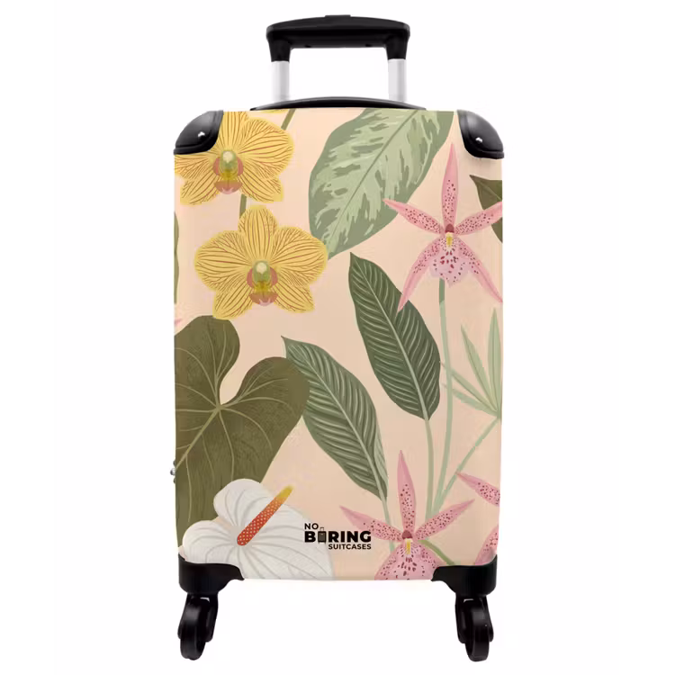 Koffer - Muster – Blumen – Bunt - Patroon - Bloemen - Kleurrijk NBS - Handbagage koffer - Vrouwen middel