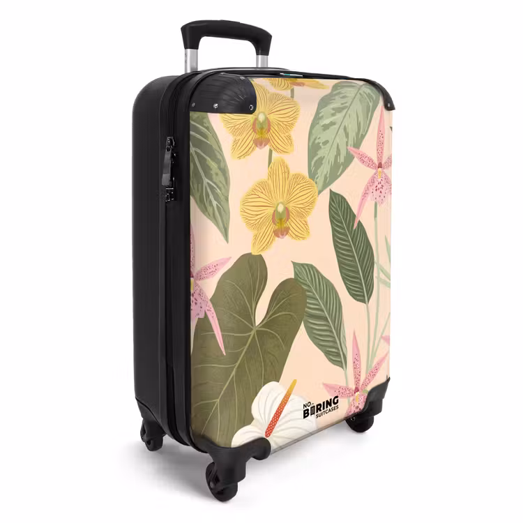 Koffer - Muster – Blumen – Bunt - Patroon - Bloemen - Kleurrijk NBS - Handbagage koffer - Vrouwen middel