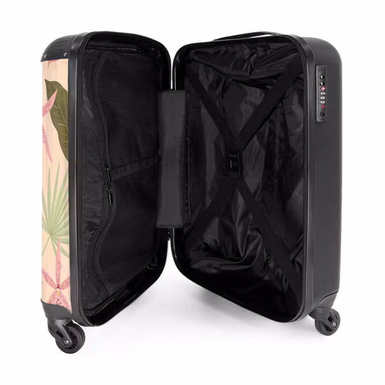 Koffer - Muster – Blumen – Bunt - Patroon - Bloemen - Kleurrijk NBS - Handbagage koffer - Vrouwen middel