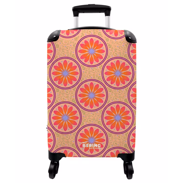 Koffer - Muster – Blumen – Dekorativ – Farbenfroh – Modern - Patroon - Bloemen - Decoratief - Kleurrijk - Modern NBS - Handbagage koffer - Vrouwen middel