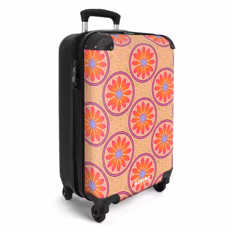 Koffer - Muster – Blumen – Dekorativ – Farbenfroh – Modern - Patroon - Bloemen - Decoratief - Kleurrijk - Modern NBS - Handbagage koffer - Vrouwen middel
