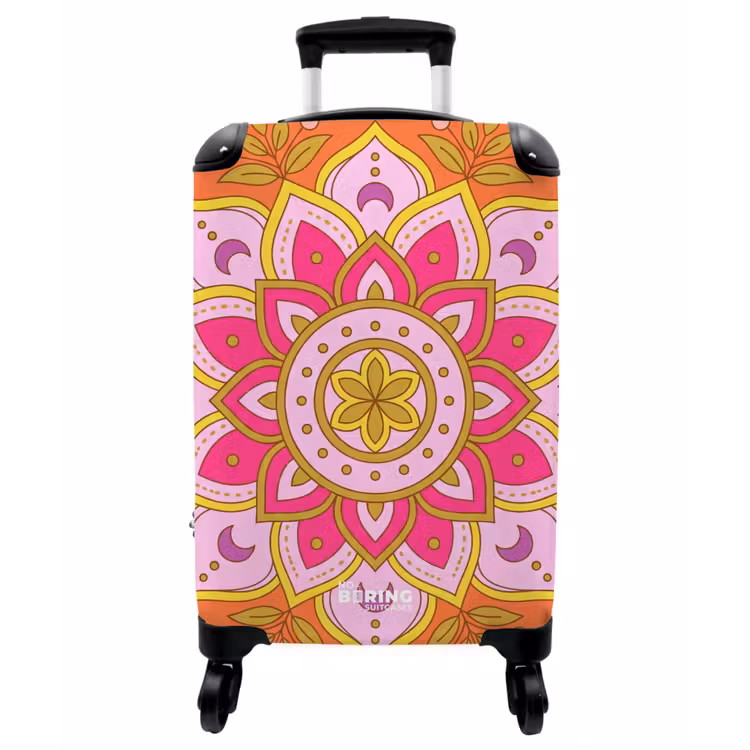 Koffer - Muster – Blumenmotiv – Dekoration – Abstrakt – Rosa - Patroon - Bloemmotief - Decoratie - Abstract - Roze NBS - Handbagage koffer - Vrouwen middel
